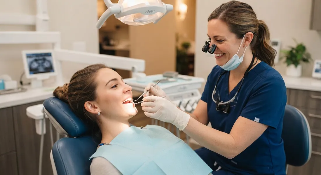 Gentle checkup and dental examination